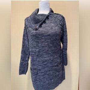 eight eight eight navy blue tunic sweater cowl neck women small